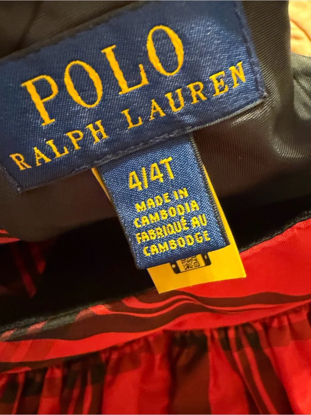 Polo by Ralph Lauren Red and Black Plaid Holiday Dress Size 4T